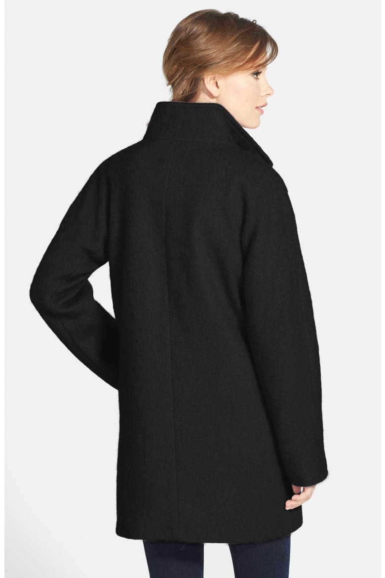Kimono Sleeve Wool Blend Coat (Nordstrom Exclusive), Alternate, color, BLACK