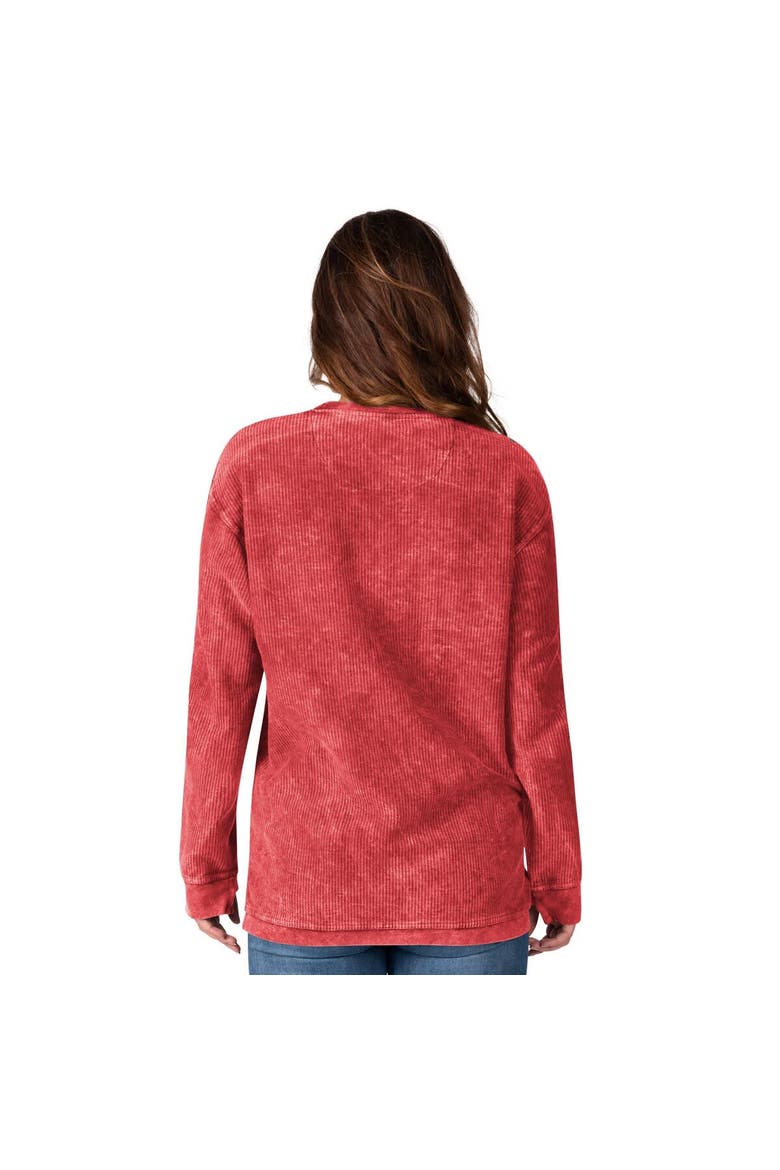 Women's G-III 4Her by Carl Banks  Red Atlanta Falcons Comfy Cord Distressed Pullover Sweatshirt, Alternate, color, Red