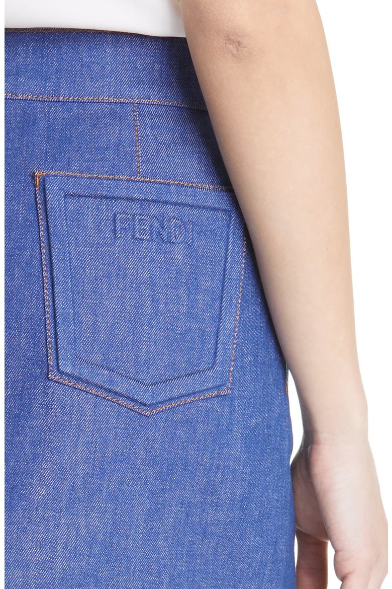 Logo Embossed Denim Skirt, Alternate, color, BABY BLUE