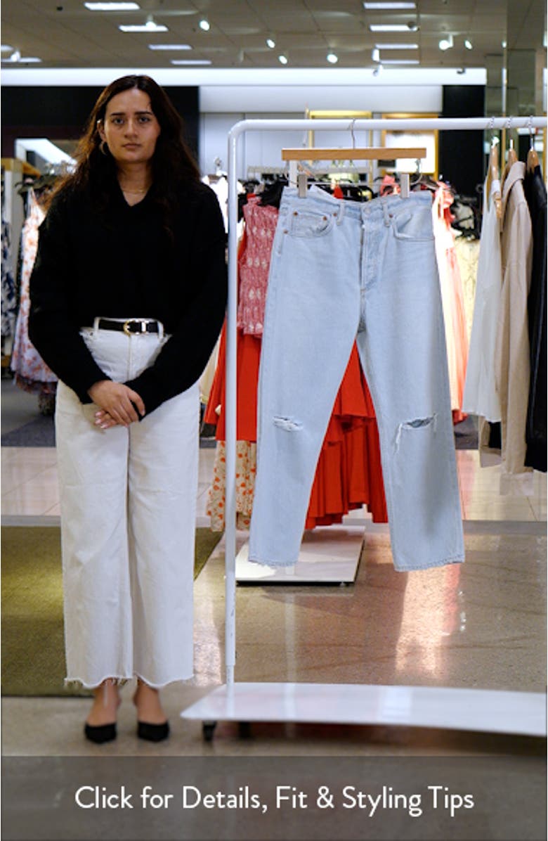 '90s Ripped Mid Rise Crop Relaxed Straight Leg Jeans, sales video thumbnail