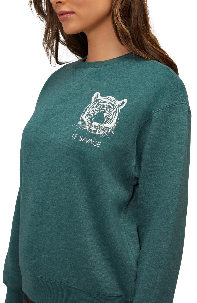 Wildfox Le Savage Cody Graphic Sweatshirt, Alternate, color, Heather Junebug