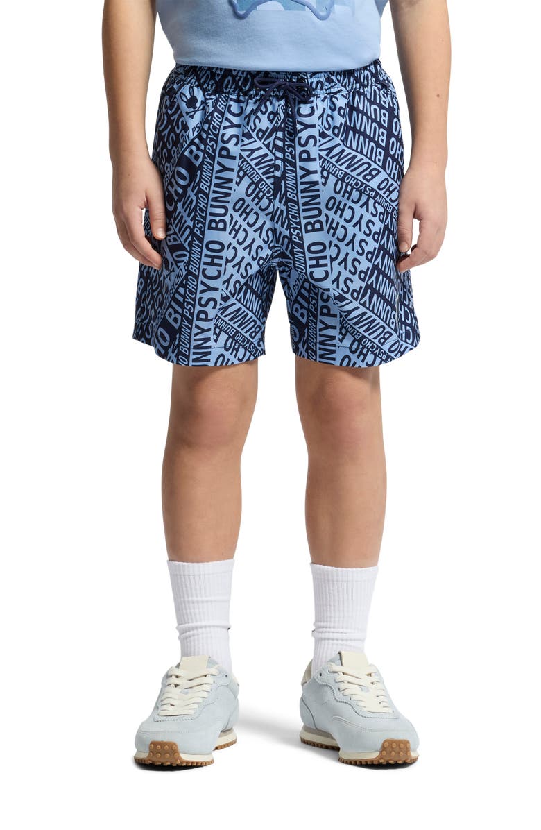Psycho Bunny Kids' Capri Swim Trunks, Alternate, color, Serenity