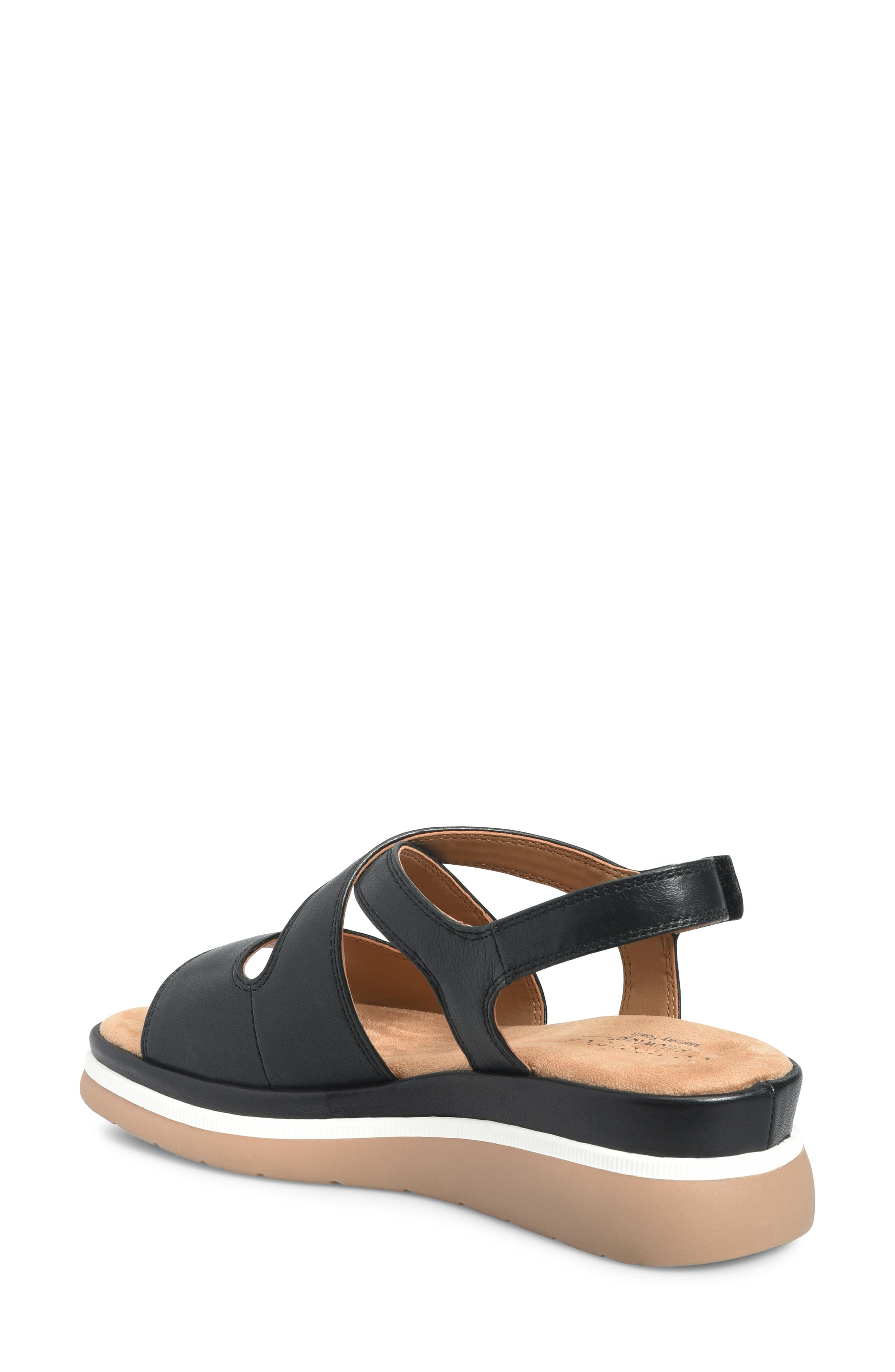 Comfortiva Amethyst Slingback Platform Wedge Sandal, Alternate, color, Black
