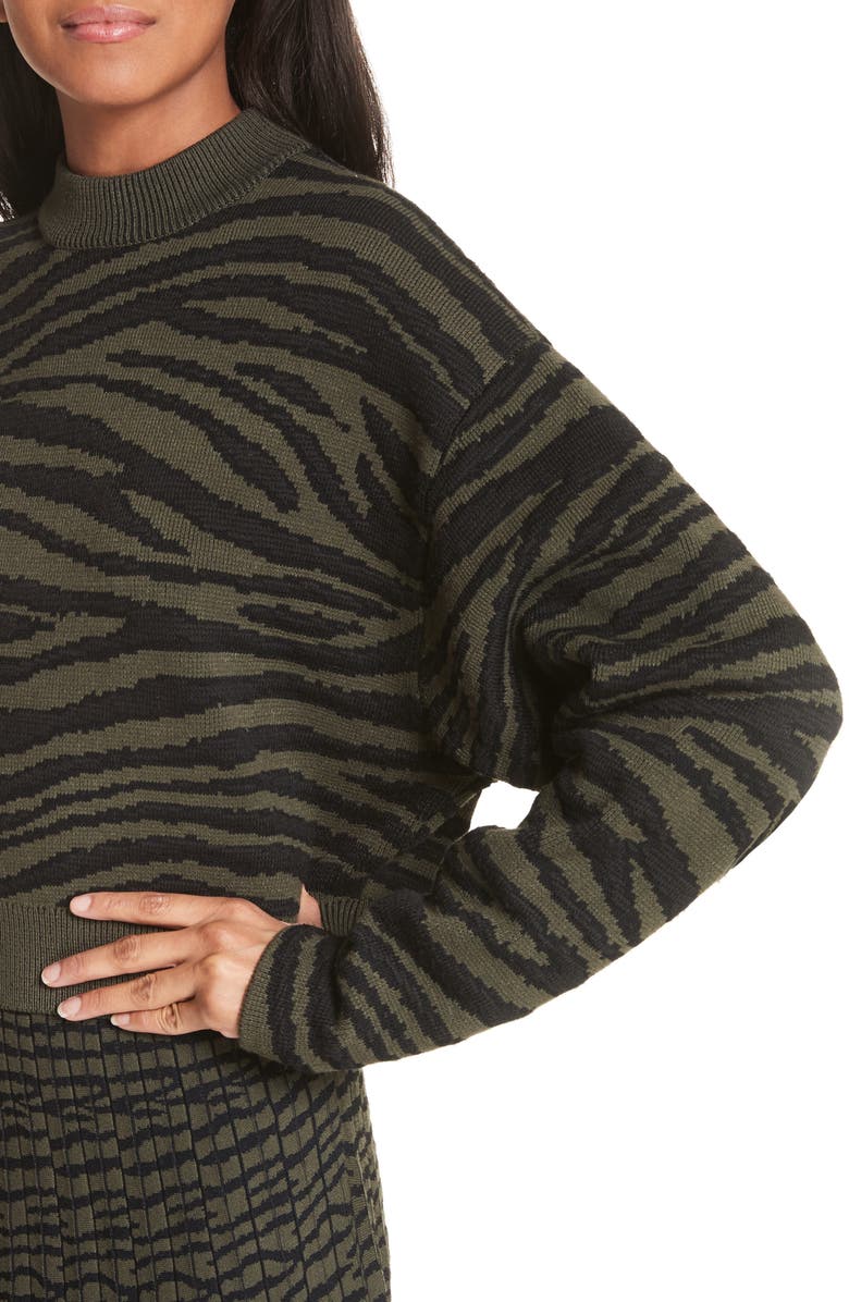 Proenza Schouler Tiger Stripe Jacquard Sweater, Alternate, color, 