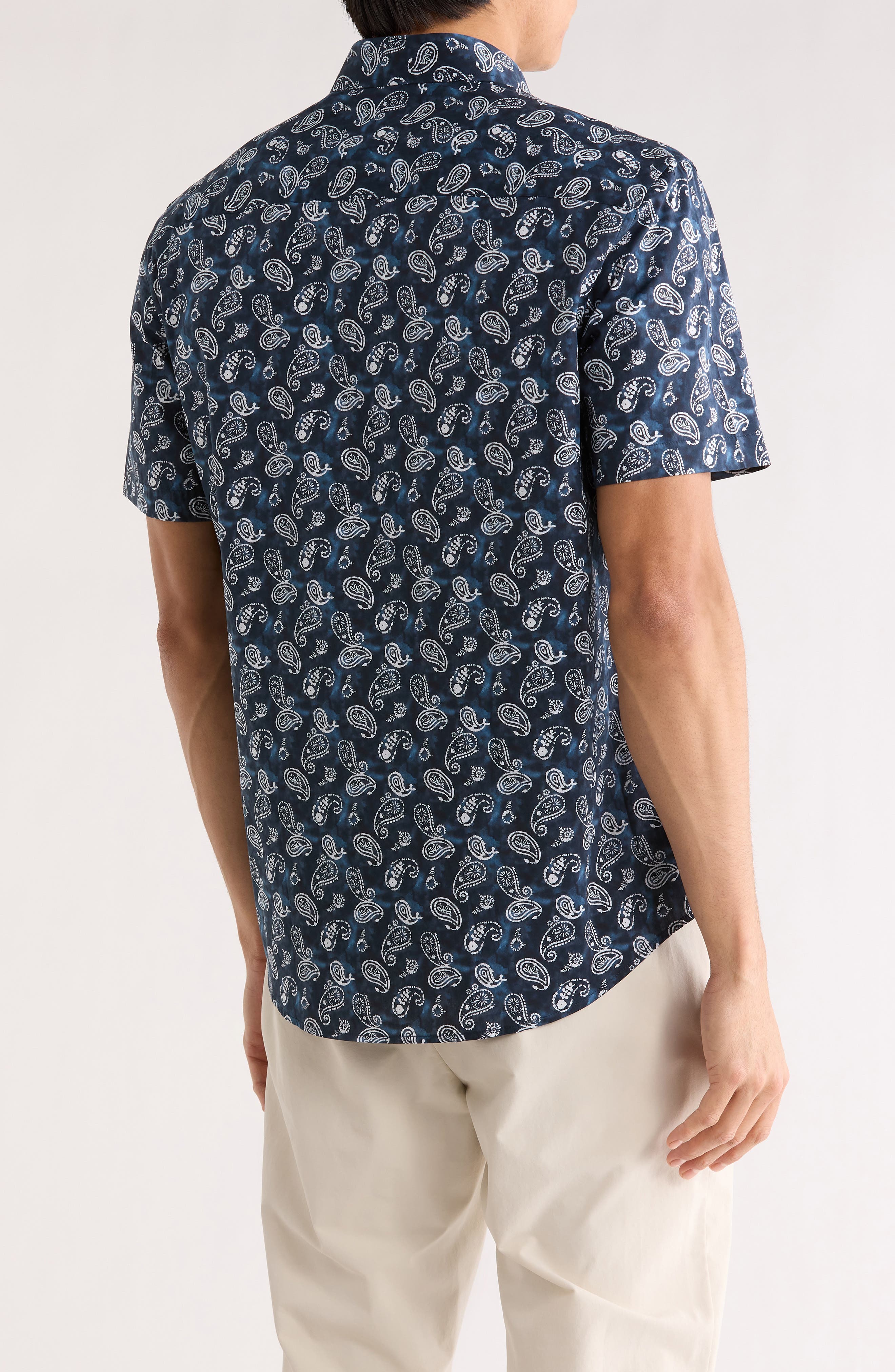 Orson Short Sleeve Stretch Cotton Button-Up Shirt - image 2