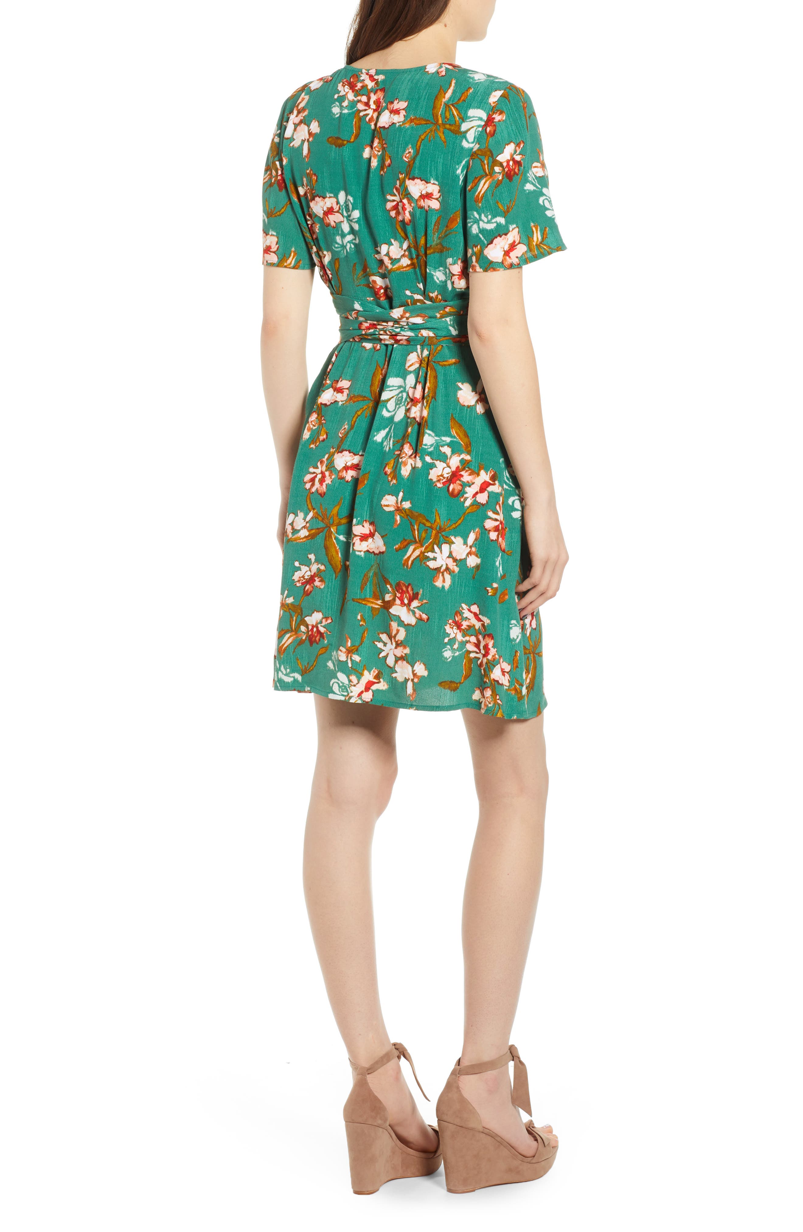 Hinge Floral Front Button Minidress (Women) | Nordstromrack