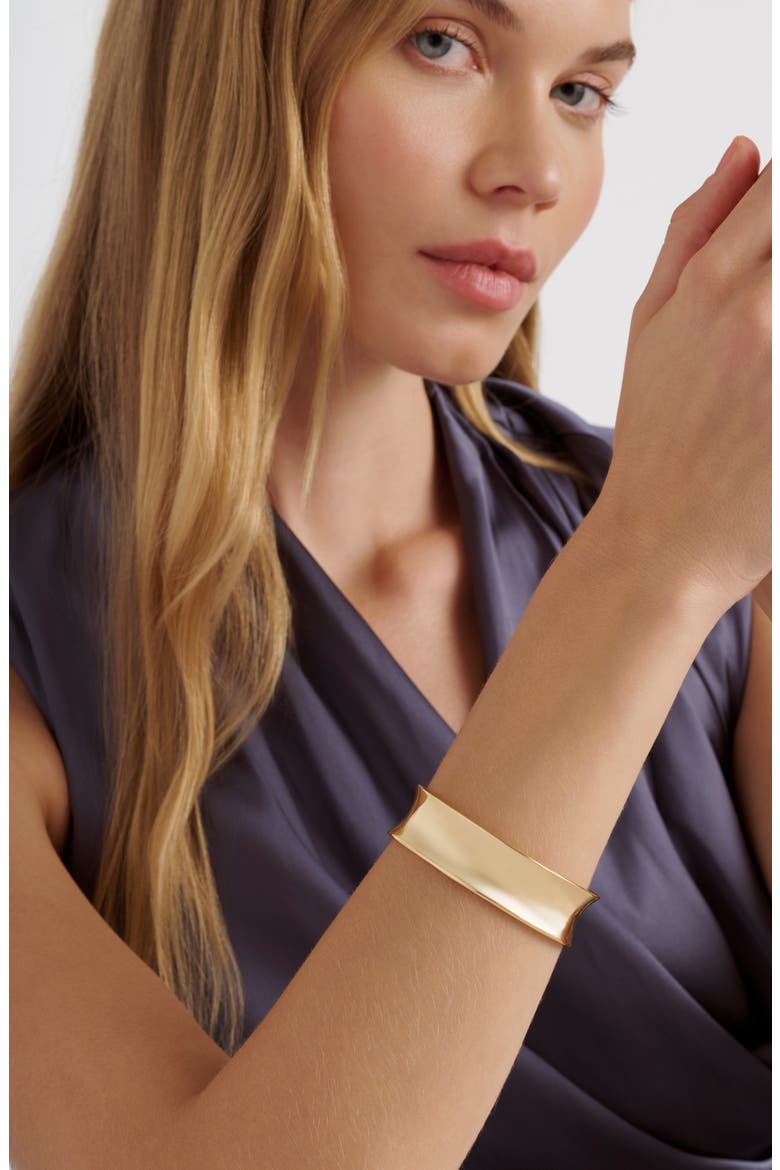 Contina Concave Cuff Bracelet, Alternate, color, METALLIC GOLD