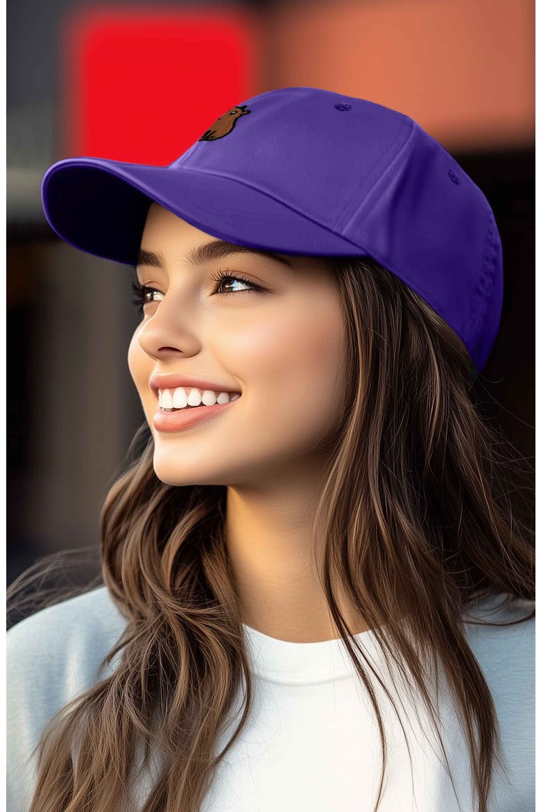 Capybara Embroidered Everyday Hat, Alternate, color, Purple