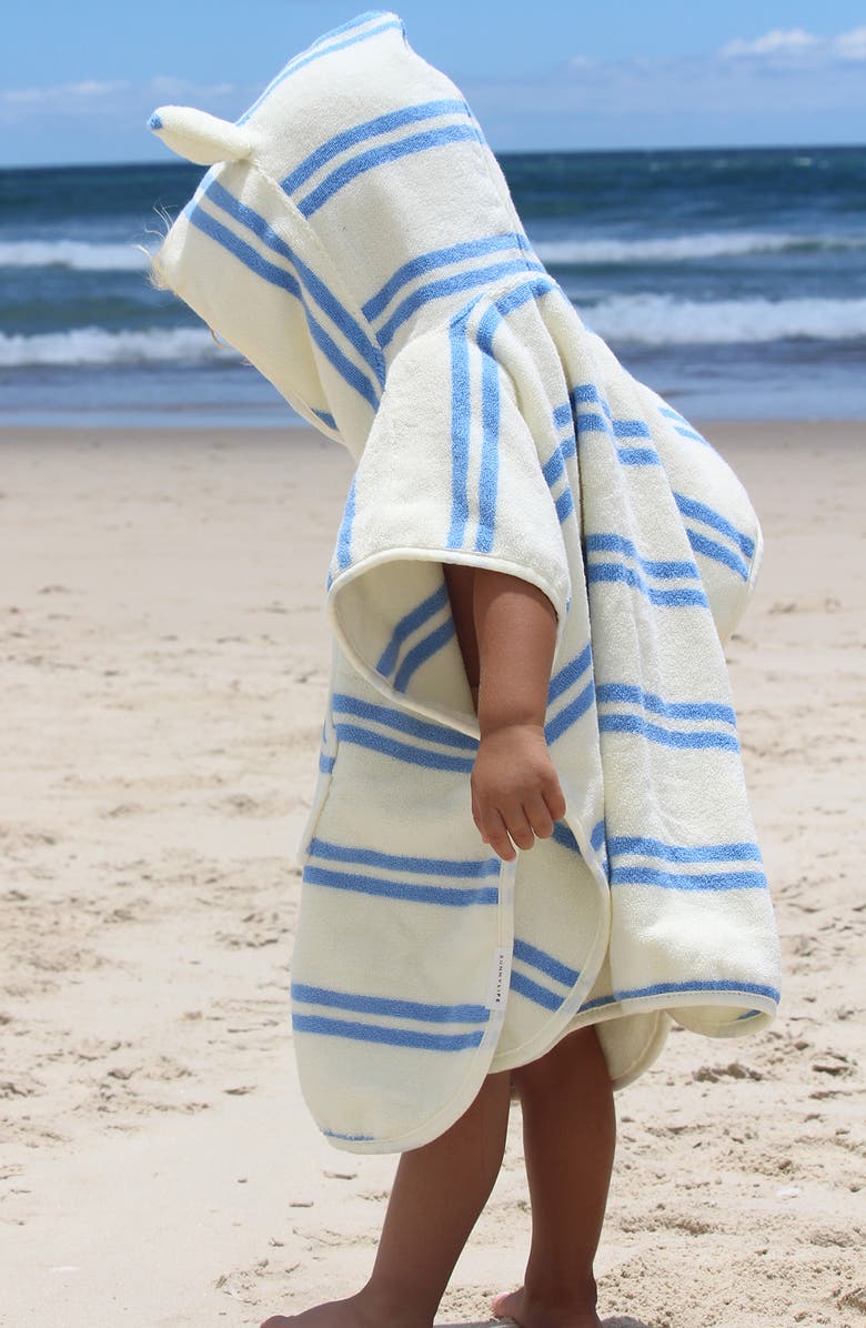 Sunnylife Kids' Sammy Stripe Hooded Terry Towel, Alternate, color, Blue