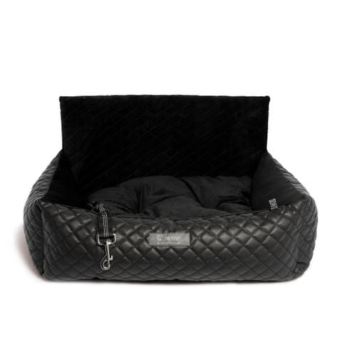 Dog Car Seat in Jet Black Vegan Leather