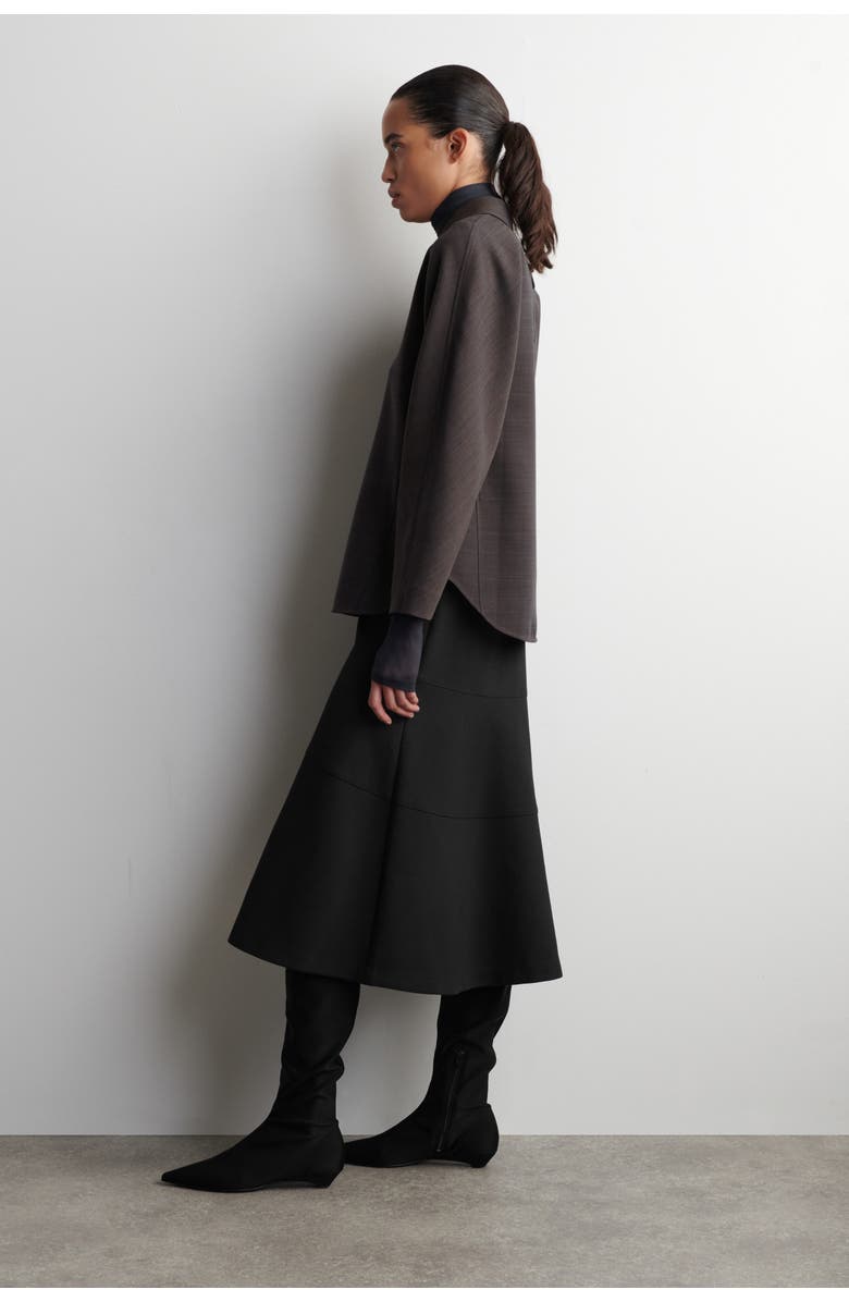 COS Rounded Wool-Blend Shirt, Alternate, color, Brown