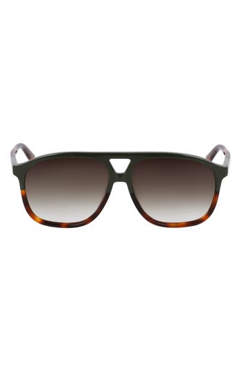 Longchamp Heritage 58mm Gradient Aviator Sunglasses