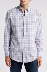 Peter Millar Watson Plaid Performance Poplin Button-Down Shirt