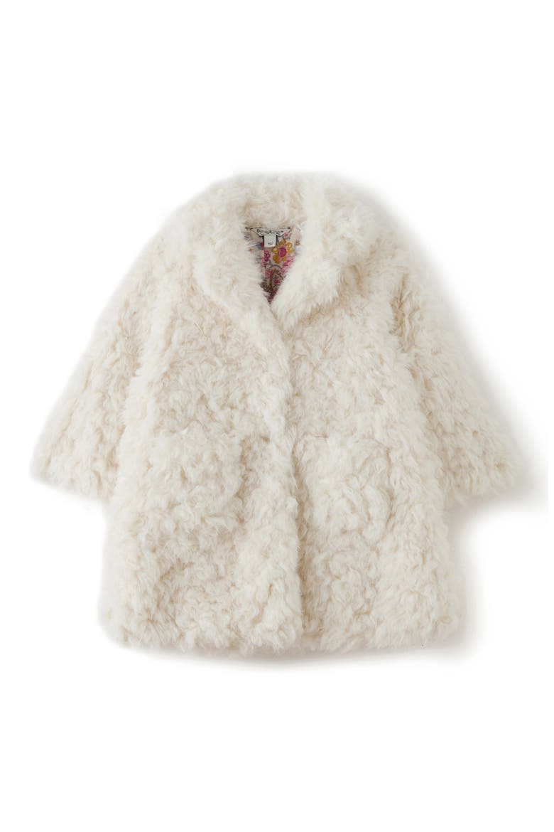 Faux Fur Teddy Bear Coat, Main, color, IVORY