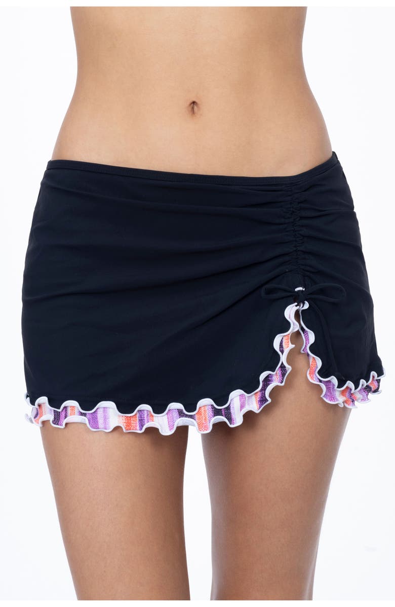 Profile by Gottex Riga Tricolore Solid Side Slit Skirt Bottom, Main, color,