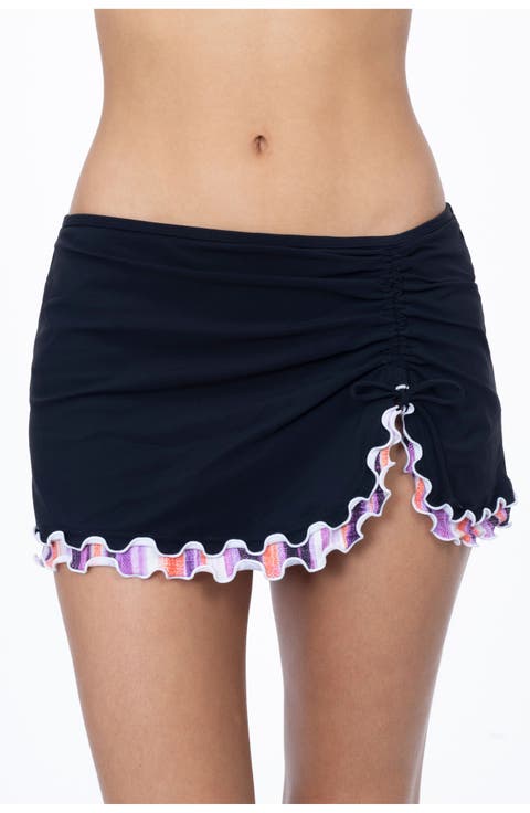 Riga Tricolore Solid Side Slit Skirt Bottom