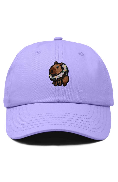 Capybara Donut Embroidered Cap