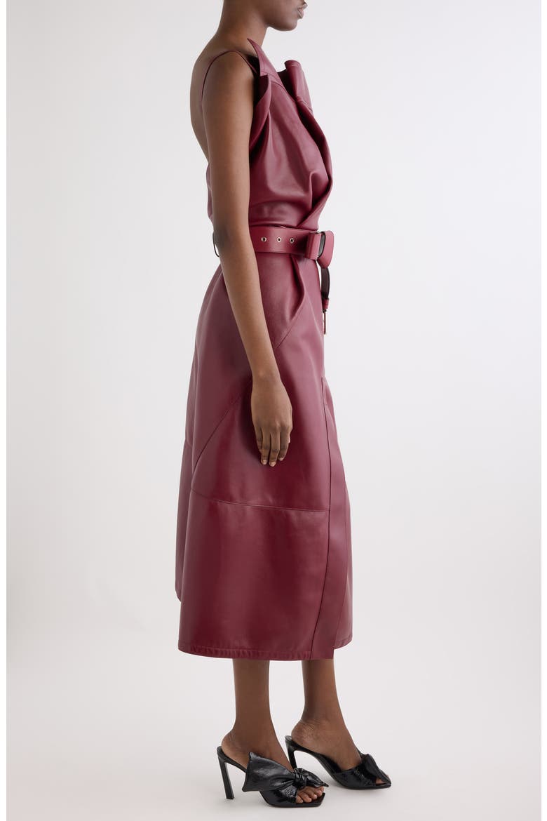 Trench Leather Midi Dress, Alternate, color, 642-OXBLOOD RED
