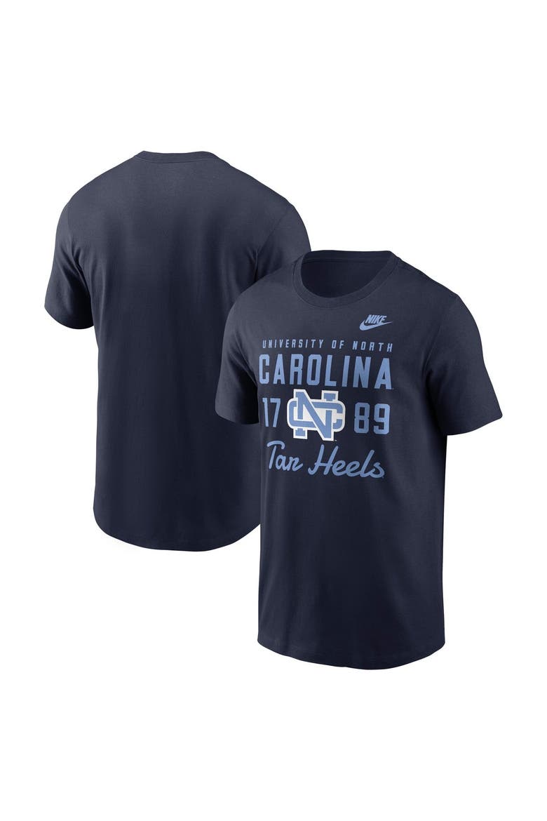 Men's Nike  Navy North Carolina Tar Heels Legacy Stacked Established T-Shirt, Alternate, color, Navy