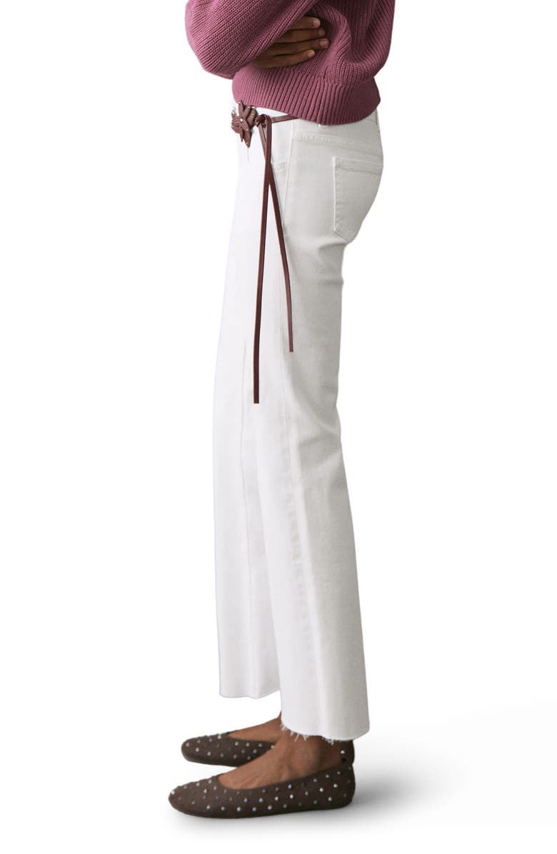 MANGO TEEN Mid Rise Crop Flare Jeans, Alternate, color, Off White