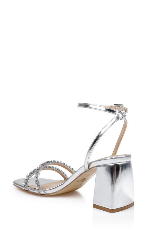 Jewel Badgley Mischka Nella Ankle Strap Sandal In Silver Metallic