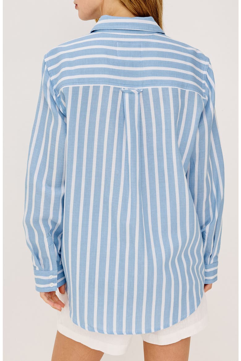 Freeman Cotton Button-Up Shirt, Alternate, color, SALTWATER STRIPE