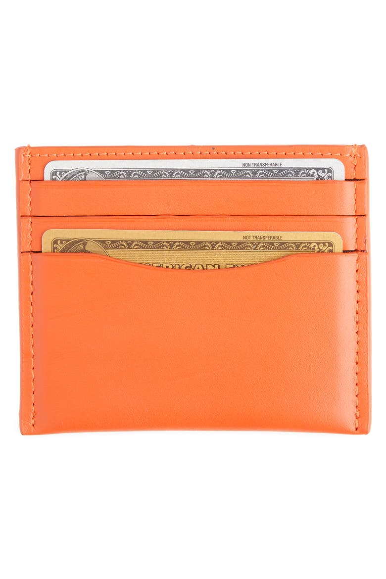 RFID Leather Card Case, Alternate, color, ORANGE