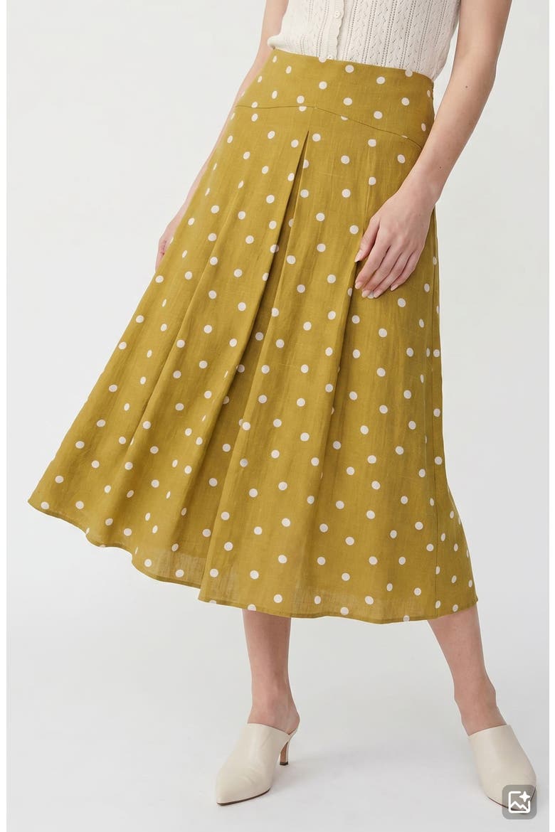 Kora Polka Dot Midi Skirt, Main, color, WILLOW DOTS