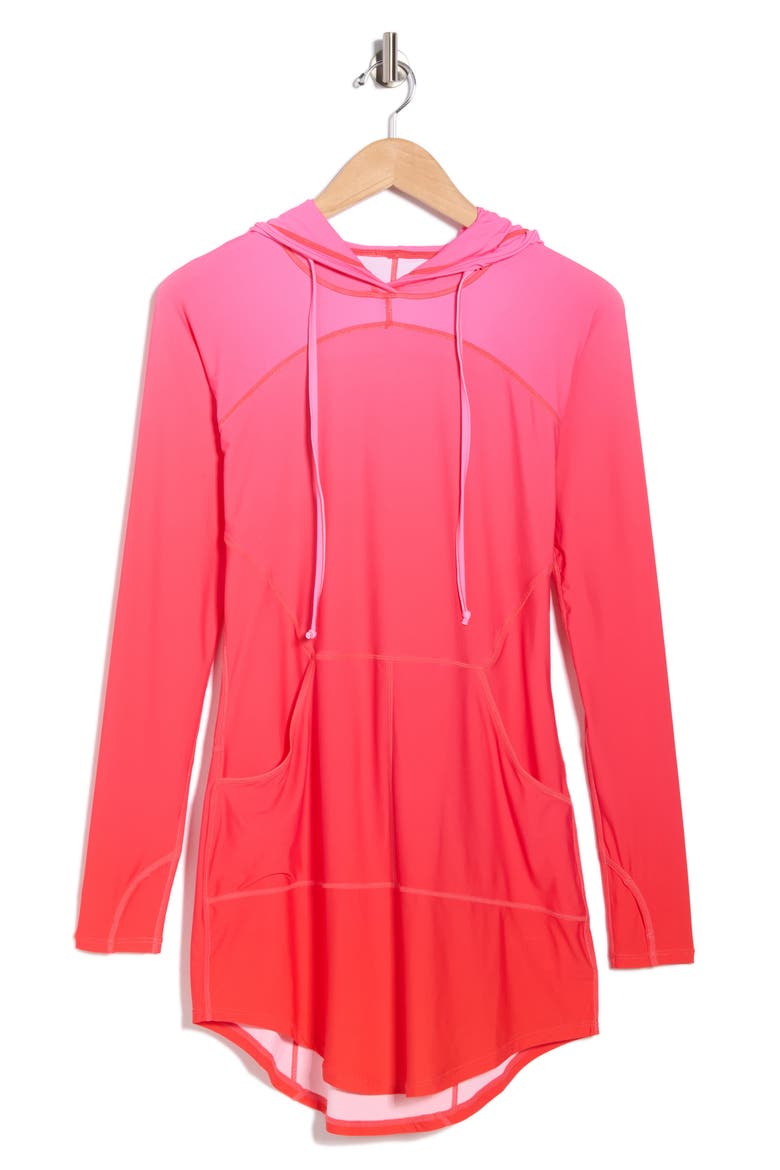 Cover-Up Hoodie Dress, Alternate, color, SUGAR CORAL