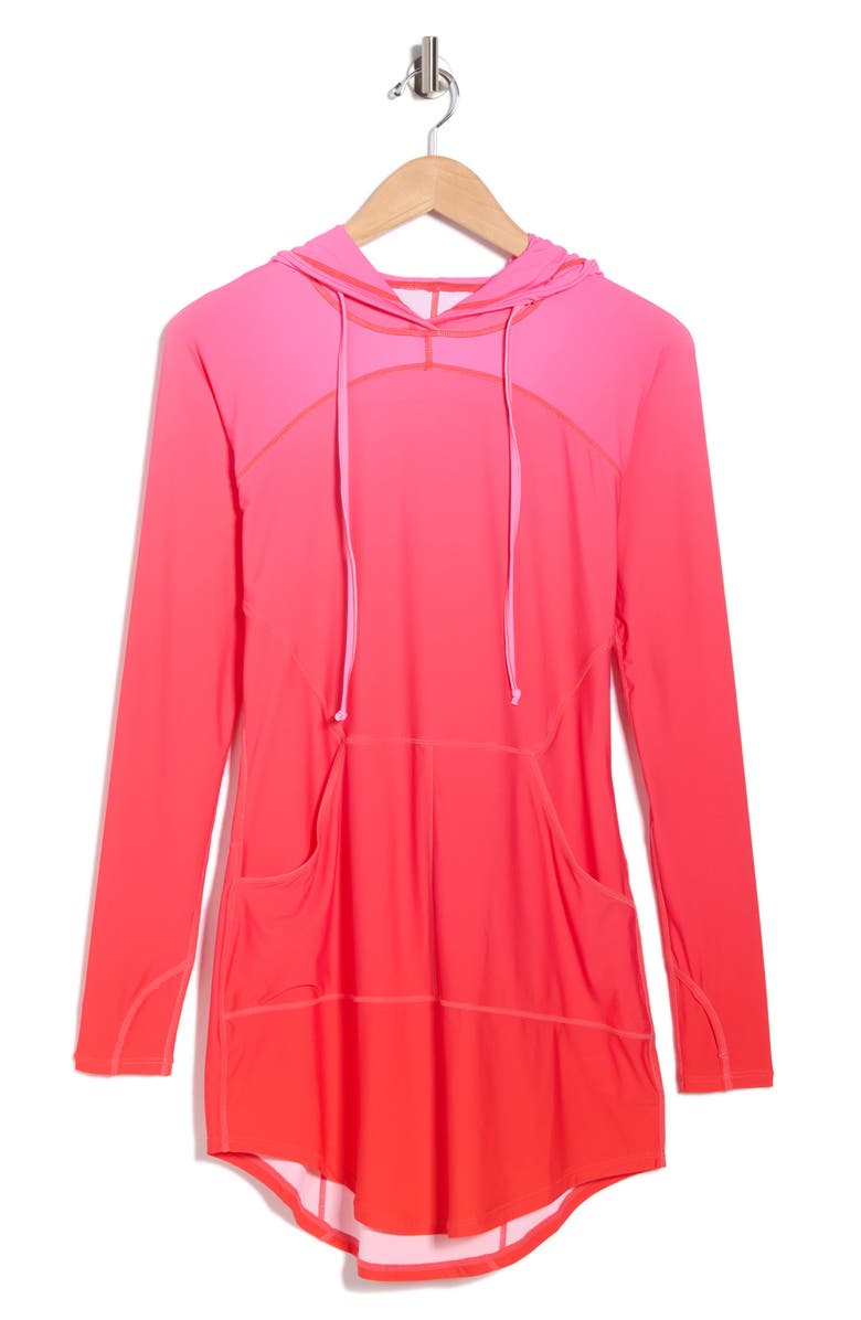 JANTZEN Cover-Up Hoodie Dress, Alternate, color, Sugar Coral