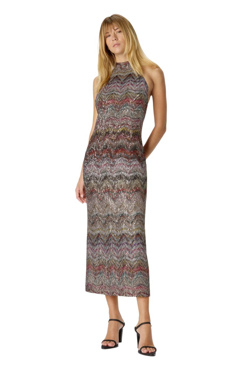 Missoni Midi Dress With Halter Neck, Alternate, color, Multicoloured