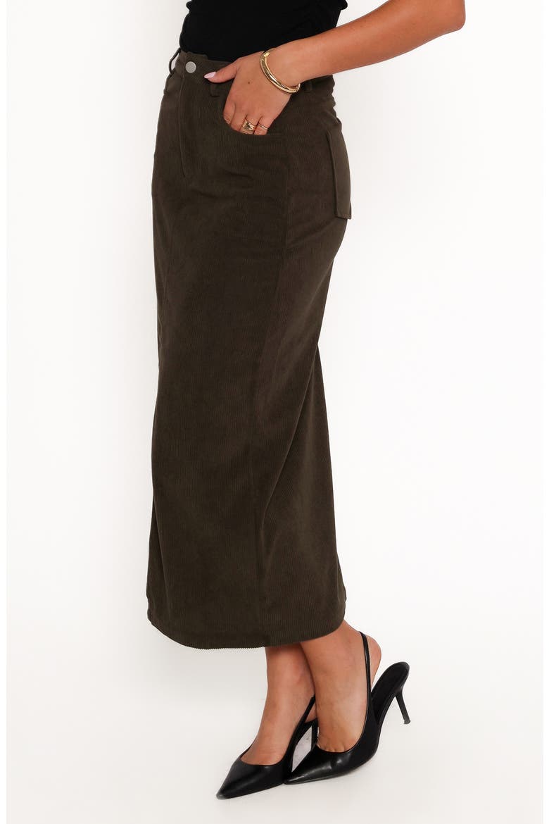 Myra Corduroy Midi Skirt, Alternate, color, OLIVE