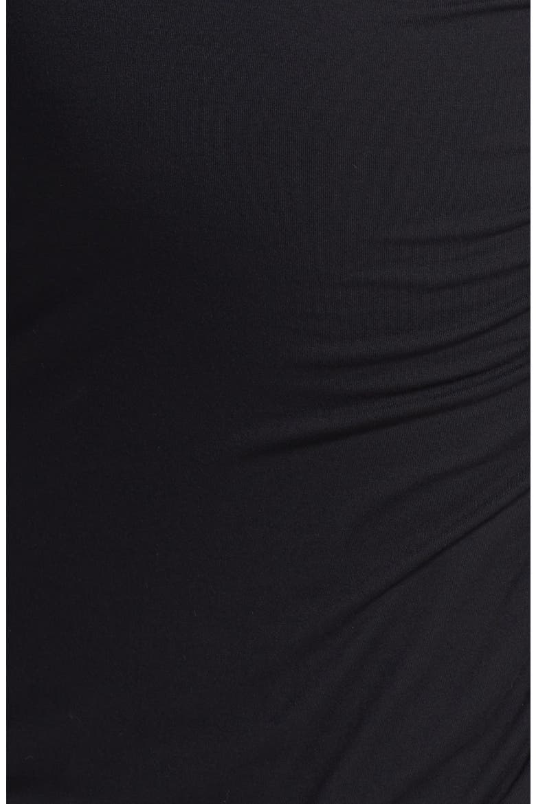 Ruched Stretch Knit Midi Skirt, Alternate, color, RICH BLACK