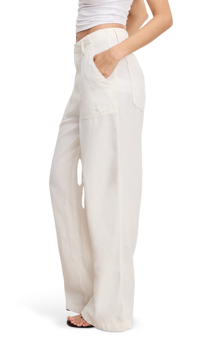 Good American Lite Cotton Blend Pants, Alternate, color, Cloud White001