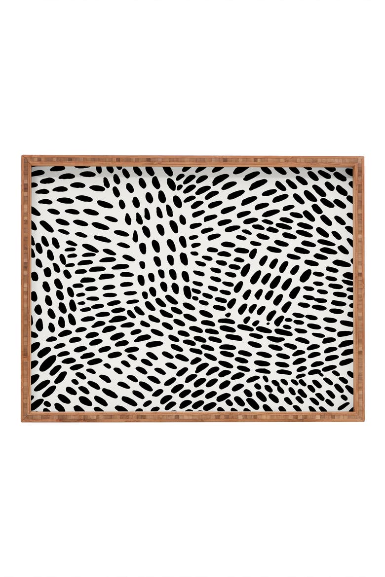 Angelica Minca Dot Lines Black & White Tray, Main, color, MULTI