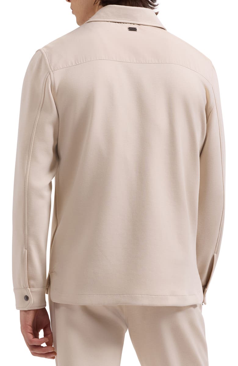 Bugatchi Soft Touch Knit Shirt Jacket, Alternate, color, Almond