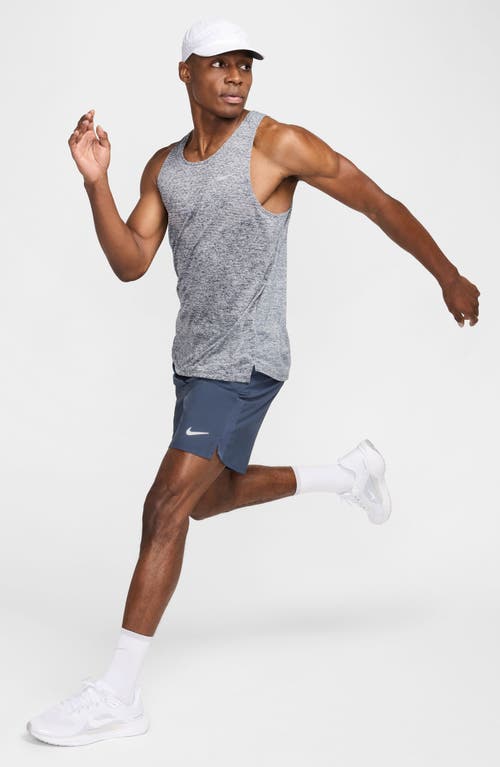 Nike Men's Stride Dri-fit Adv Running Tank Top In Thunder Blue/heather