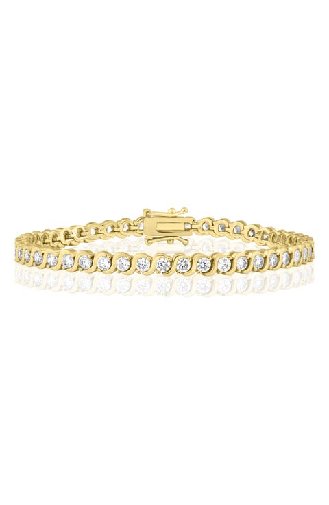 Cubic Zirconia Wave Line Bracelet