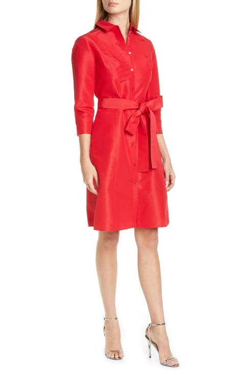 Belted Silk Shirtdress