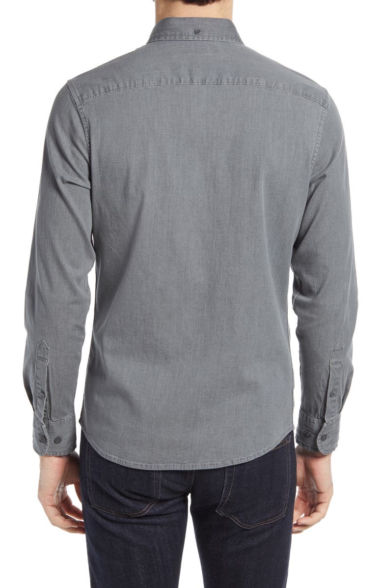 Nordstrom Trim Fit Stretch Chambray Button-Down Shirt, Alternate, color, 