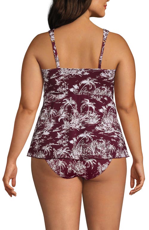 Lands' End Adjustable Scoop Neck Flutter Tankini Top In Multi