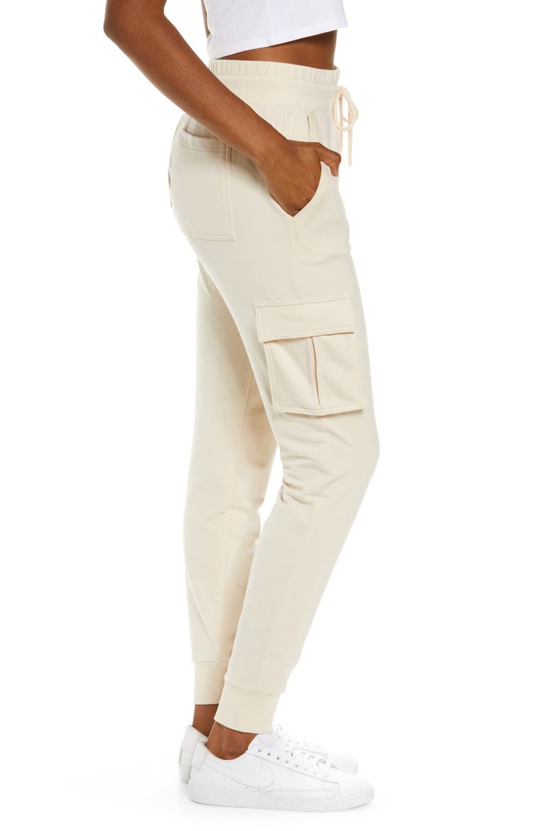 Unwind Cargo Sweatpants, Alternate, color, ALMOND