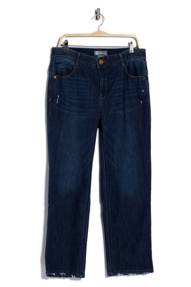 Distressed Straight Leg Jeans, Alternate, color, INDIGO ARTISANAL