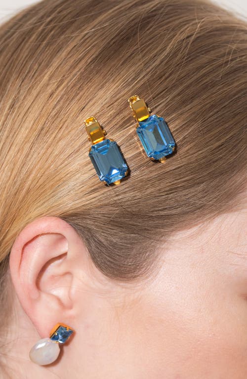 Jennifer Behr Set Of 2 Kara Crystal Hair Clips In Blue