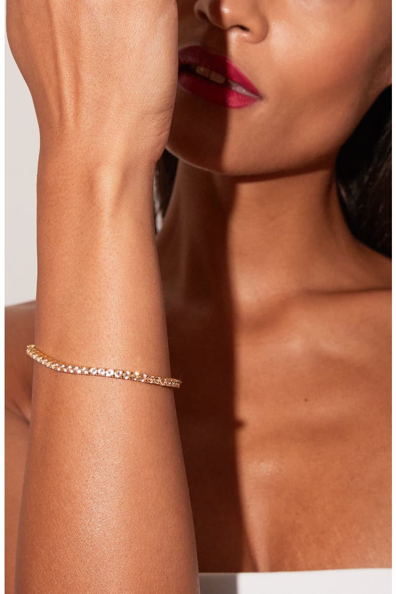 Lab Grown Morganite Tennis Bracelet, Alternate, color, Yellow Gold Vermeil