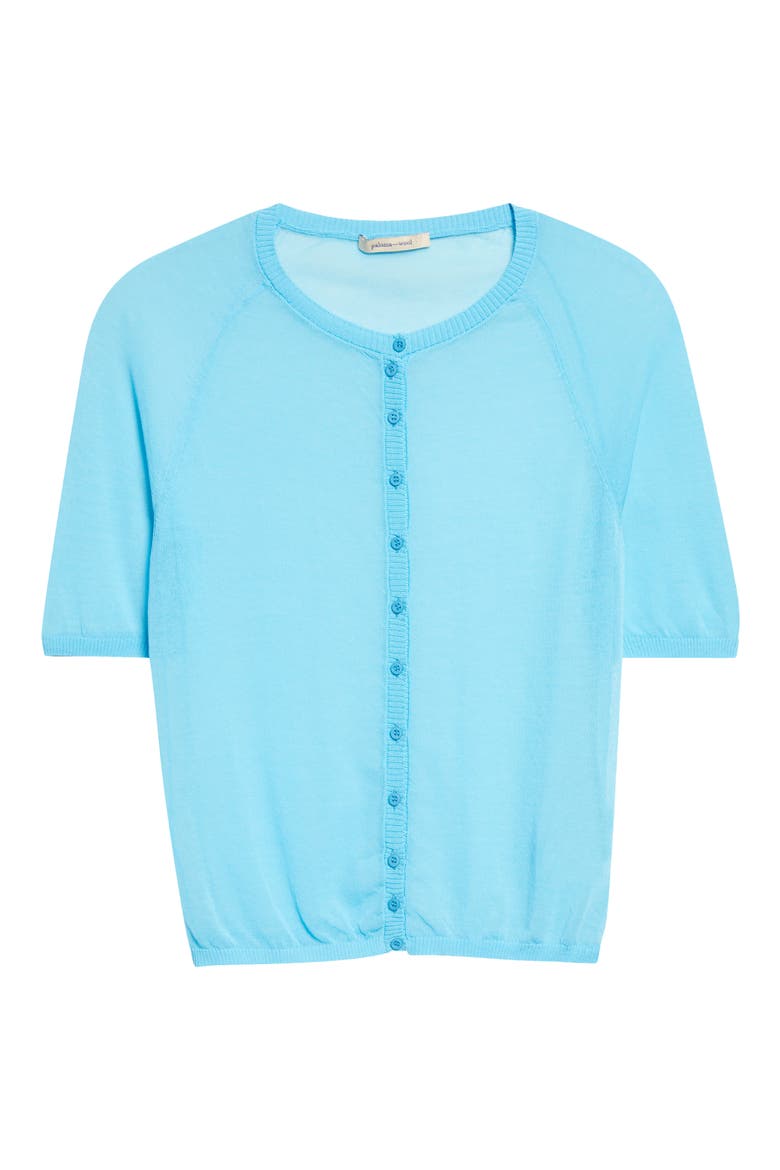 Patinela Sheer Organic Cotton Blend Cardigan, Alternate, color, BLUE