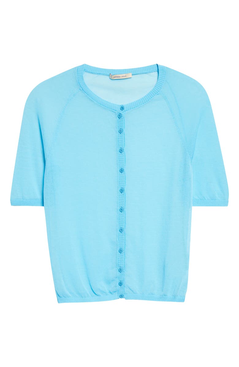 Paloma Wool Patinela Sheer Organic Cotton Blend Cardigan, Main, color, Blue
