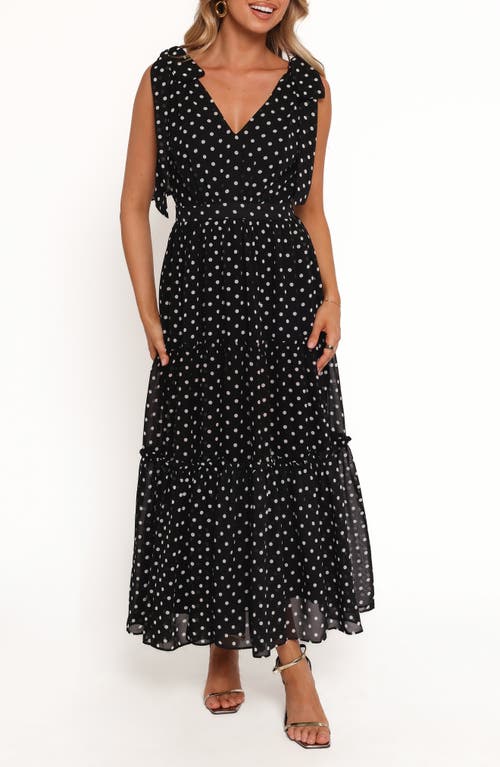 Petal & Pup Ada Polka Dot Sleeveless Maxi Dress in Black Polka Dot  product