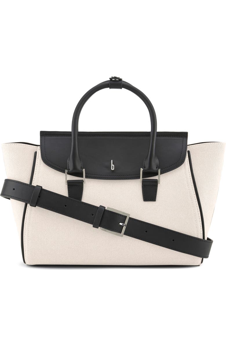 behno Medium Coco Canvas & Leather Satchel, Alternate, color, Sand/ Black