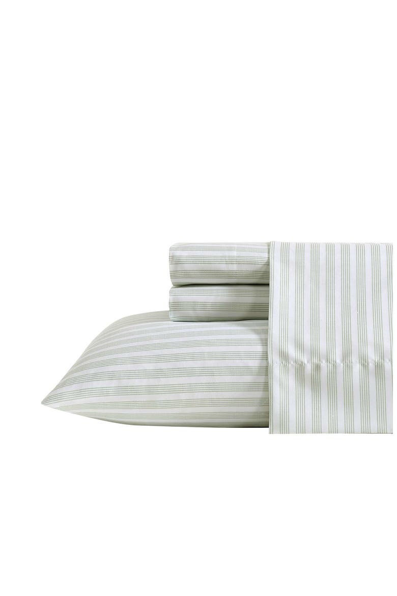 Beasley Stripe Cooling Microfiber Sheet Set, Main, color, SAGE/ WHITE